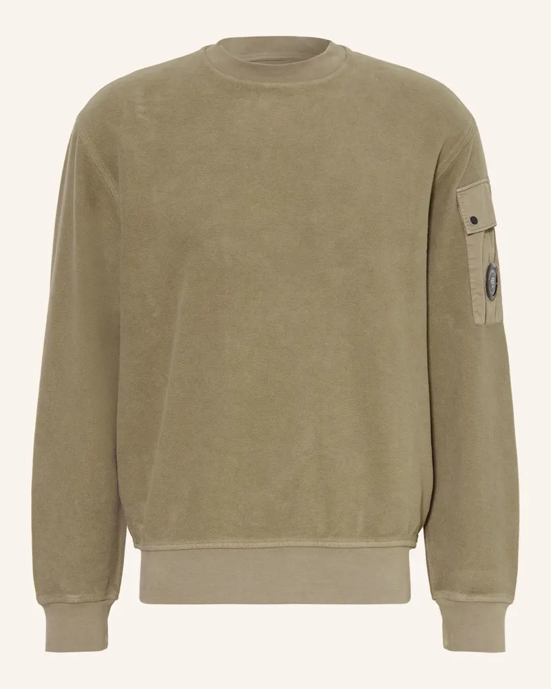 C.P. Company Sweatshirt Im Materialmix gruen Hellgrün