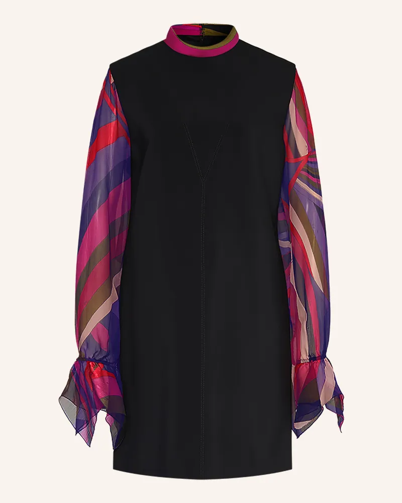 Emilio Pucci Kleid Im Materialmix schwarz Schwarz