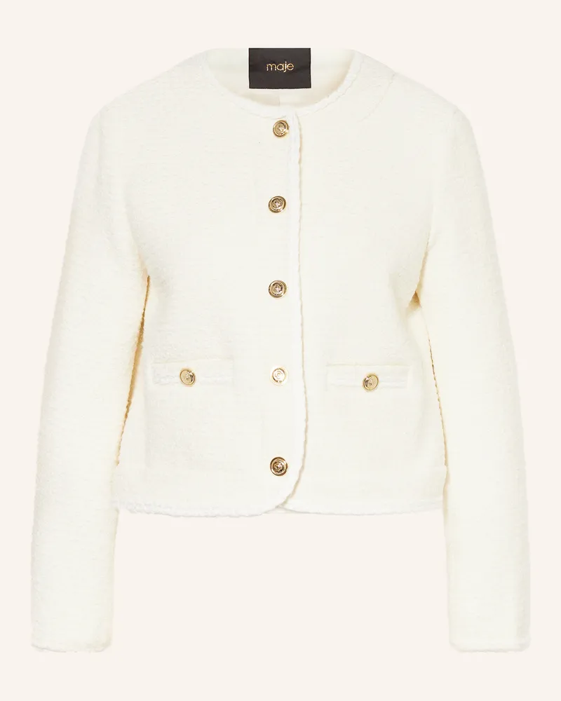 Maje Kastenjacke aus Bouclé Ecru