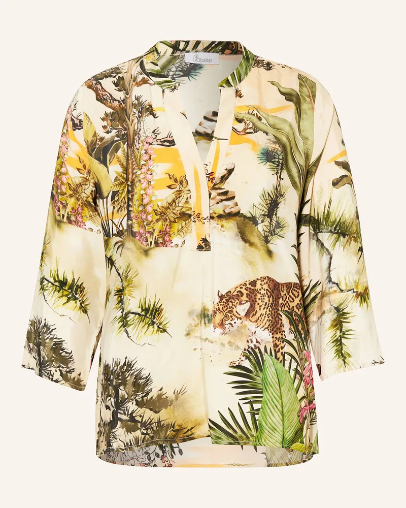 Princess goes Hollywood Blusenshirt aus Satin mit 3/4-Arm Oliv