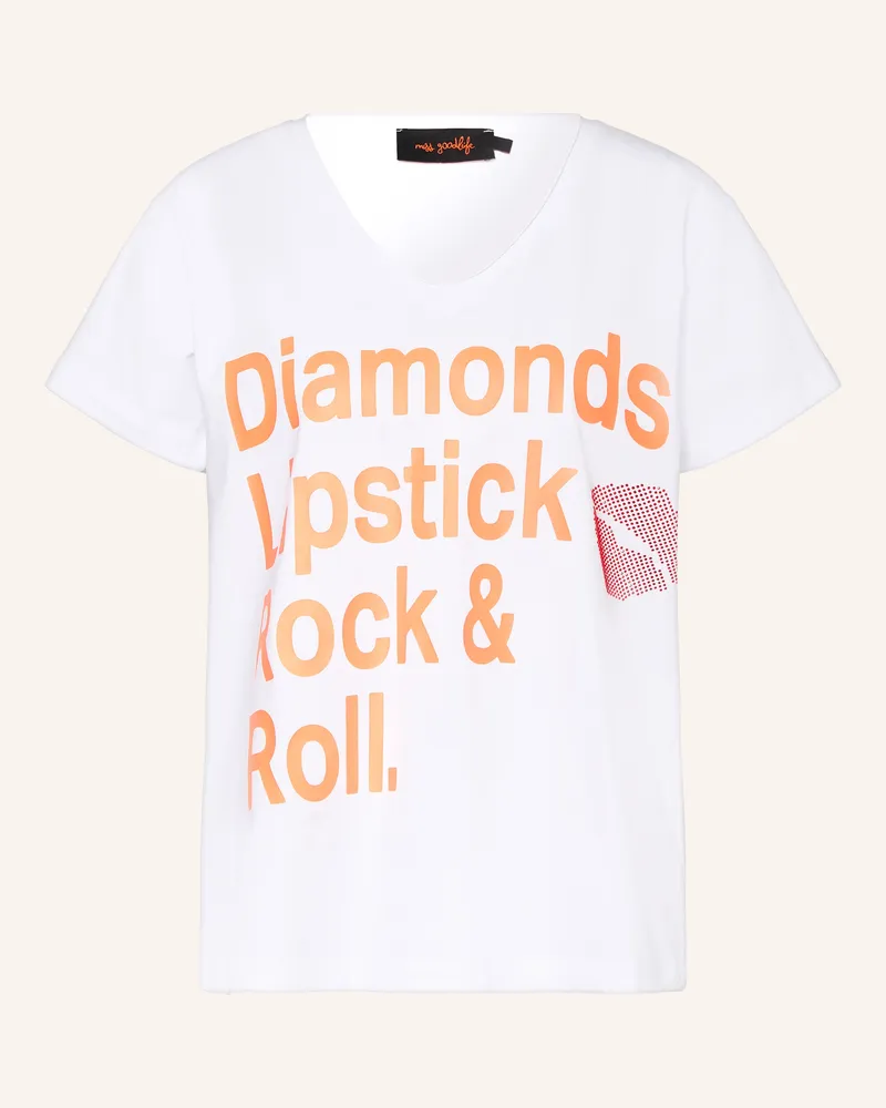 Miss Goodlife T-Shirt Mit Schmucksteinen weiss Weiss