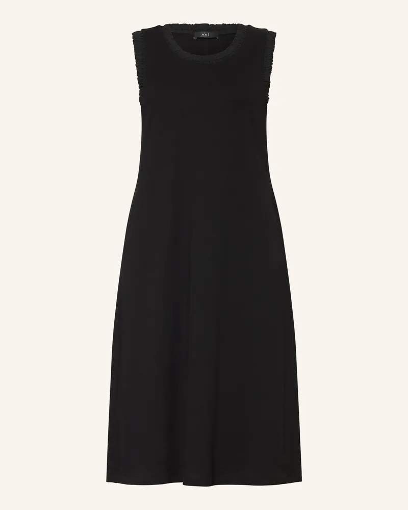 Oui  Jerseykleid Mit Rüschen schwarz Schwarz