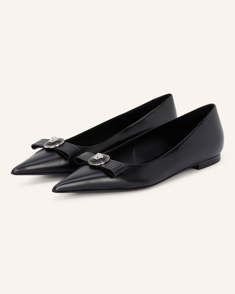Versace Ballerinas GIANNI RIBBON mit Schmucksteinen Schwarz
