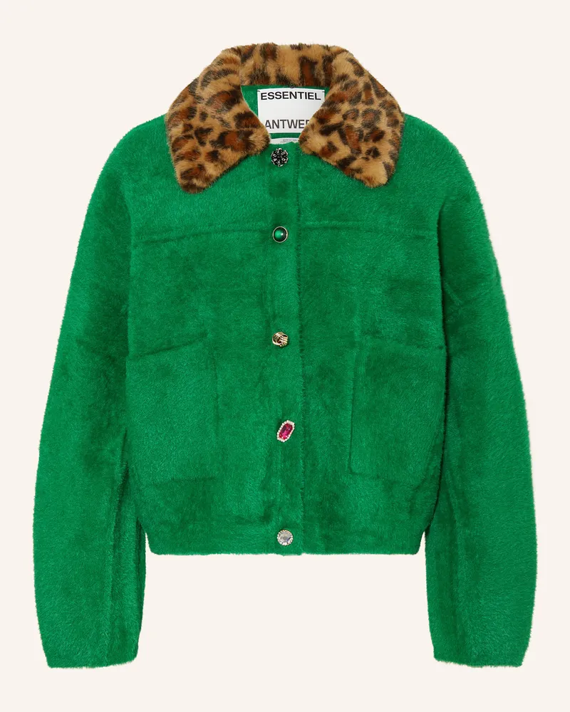 Essentiel Kunstfell-Blouson Grün