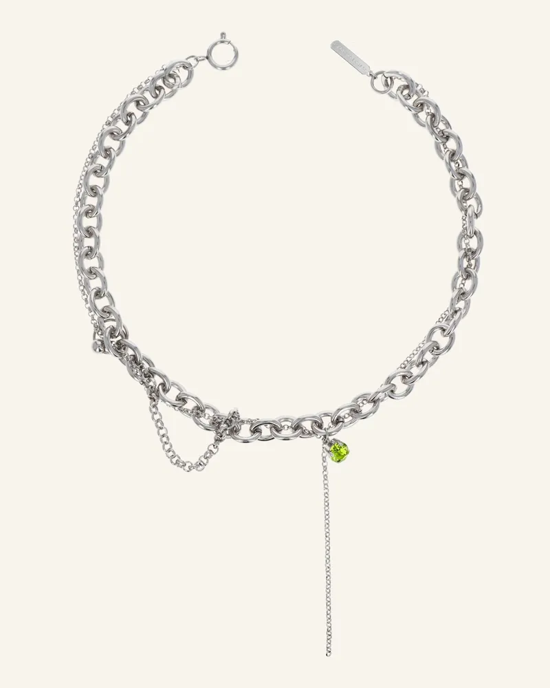 Justine Clenquet Halskette Lucy Summer Acid Green By Glambou silber Silber