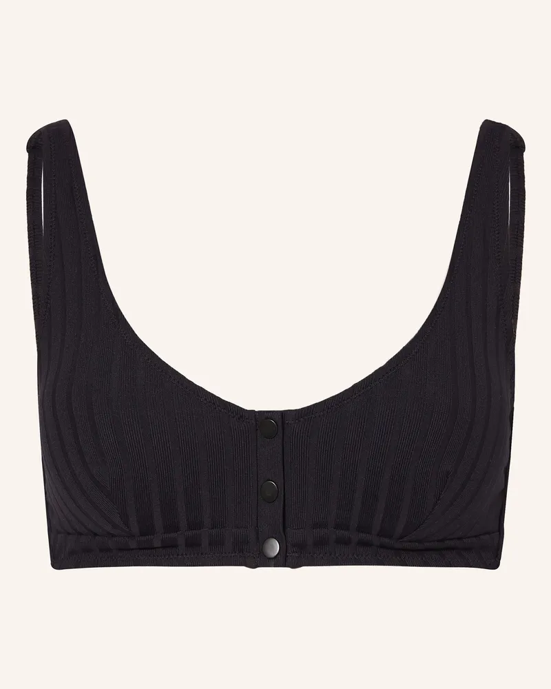 watercult Bustier-Bikini-Top Henley Rib schwarz Schwarz