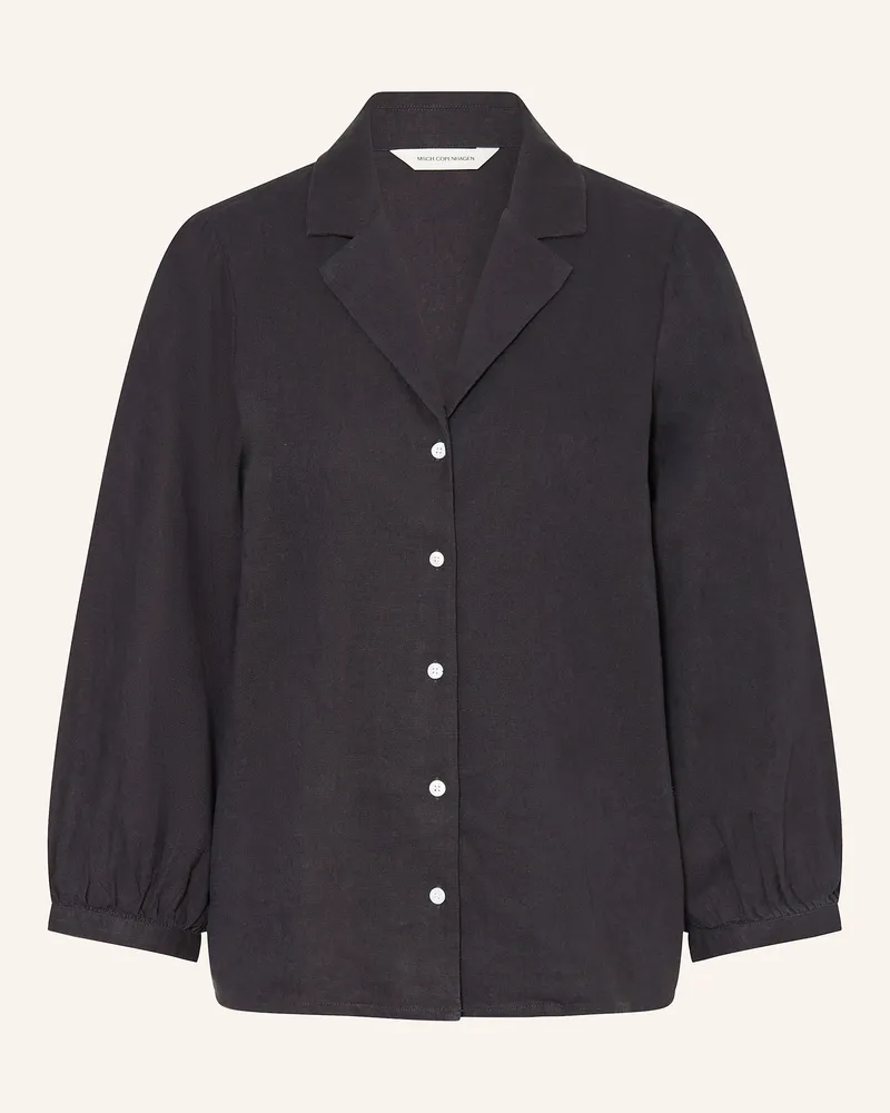 MOSS COPENHAGEN Bluse MSCHPENNIE GINIA mit Leinen und 3/4-Arm Dunkelgrau