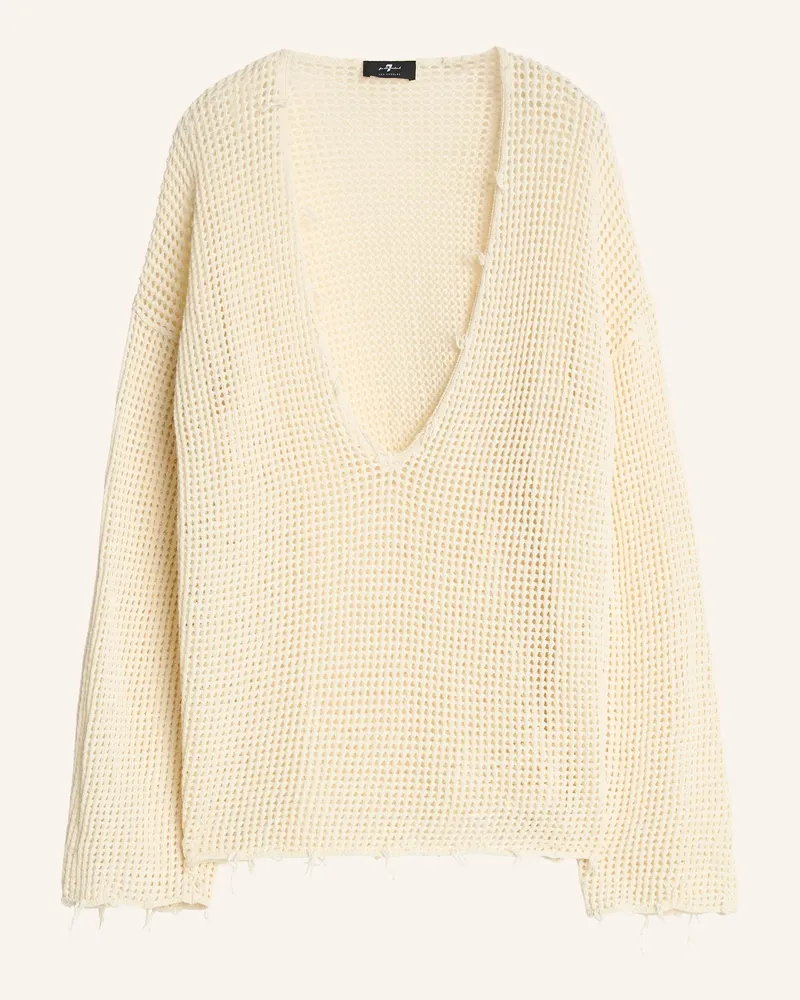 7 for all mankind DEEP V NECK Sweater Ecru