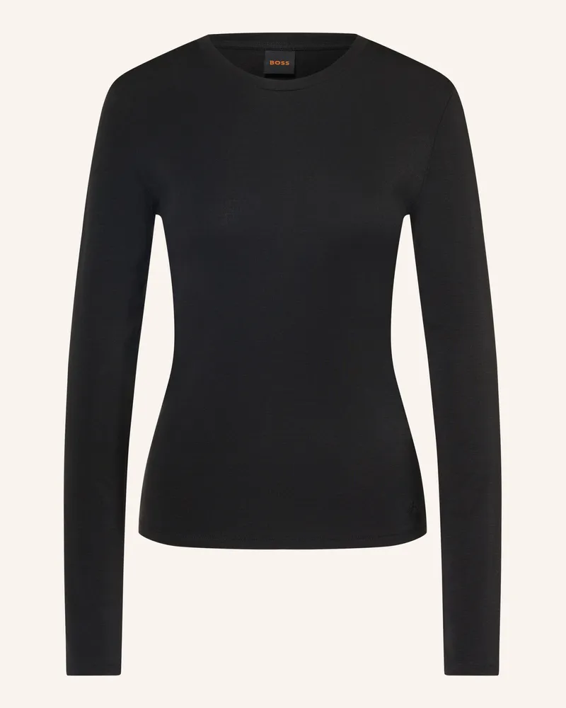 HUGO BOSS Longsleeve Eliva schwarz Schwarz