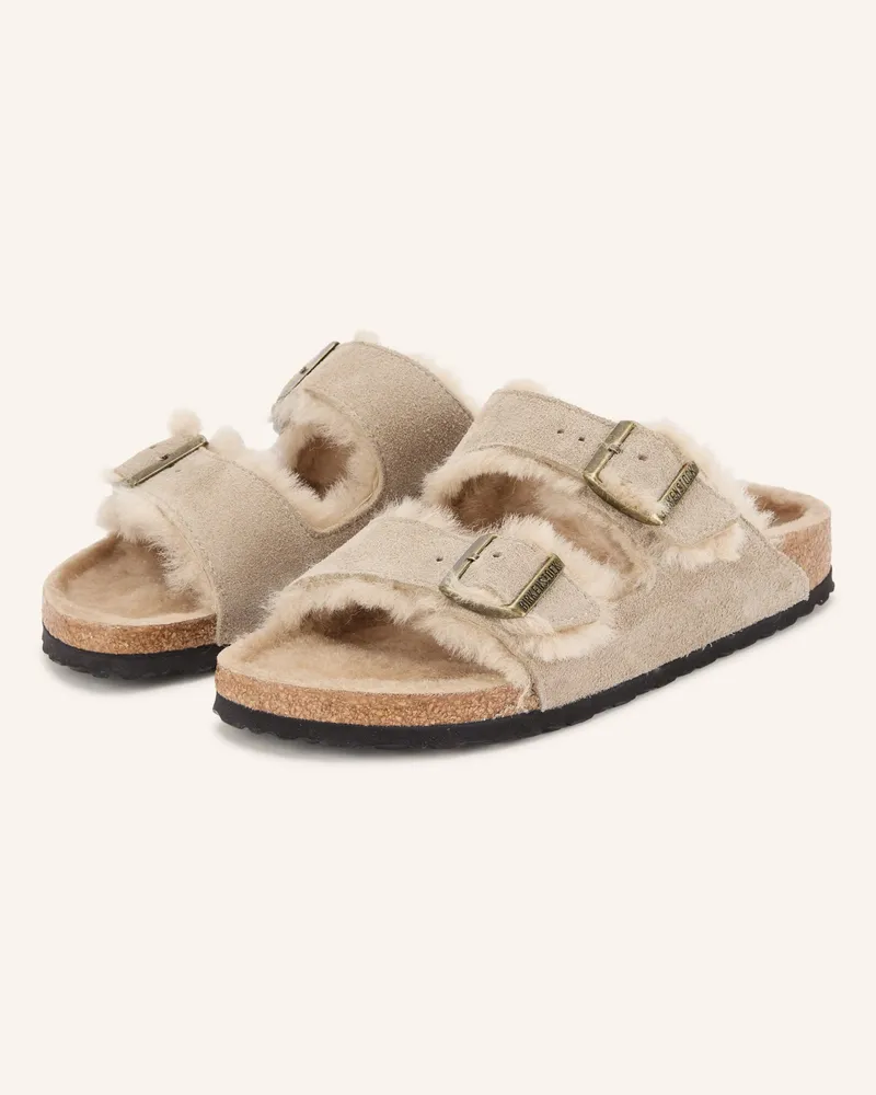 Birkenstock Pantoletten Arizona Shearling beige Taupe