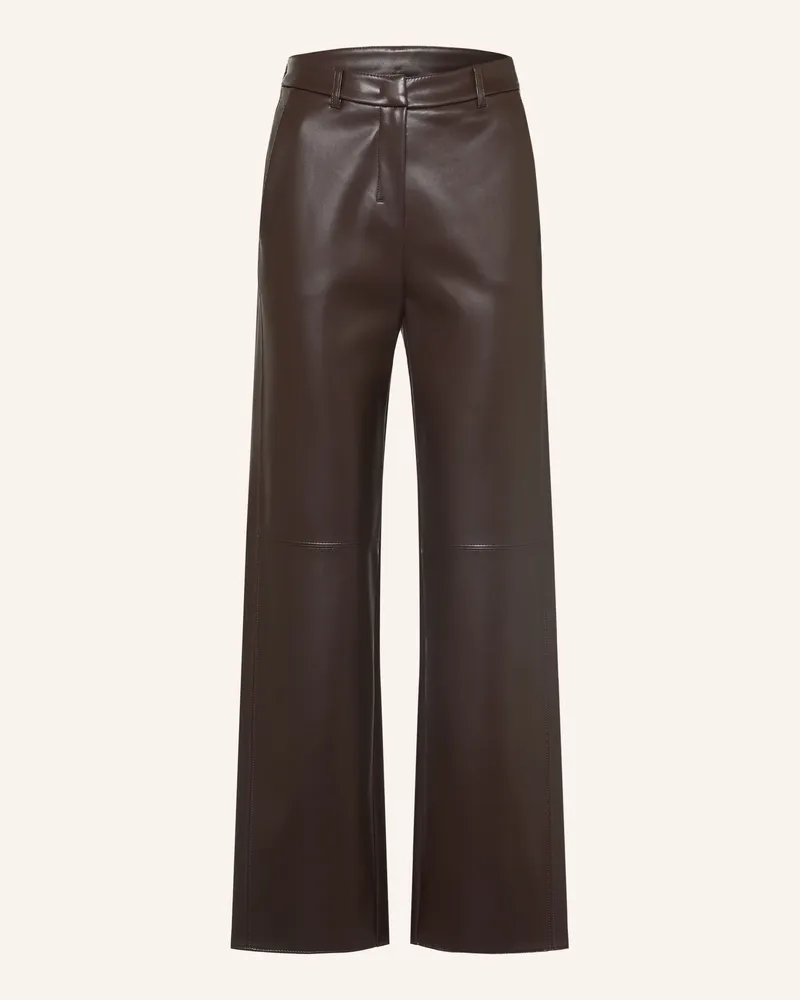 Max Mara Hose Sospiro In Lederoptik braun Dunkelbraun
