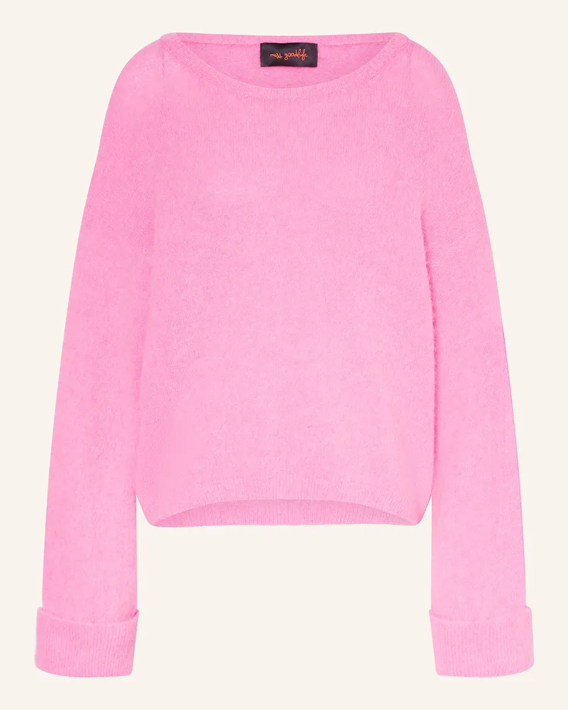 Miss Goodlife Pullover mit Alpaka Neonpink