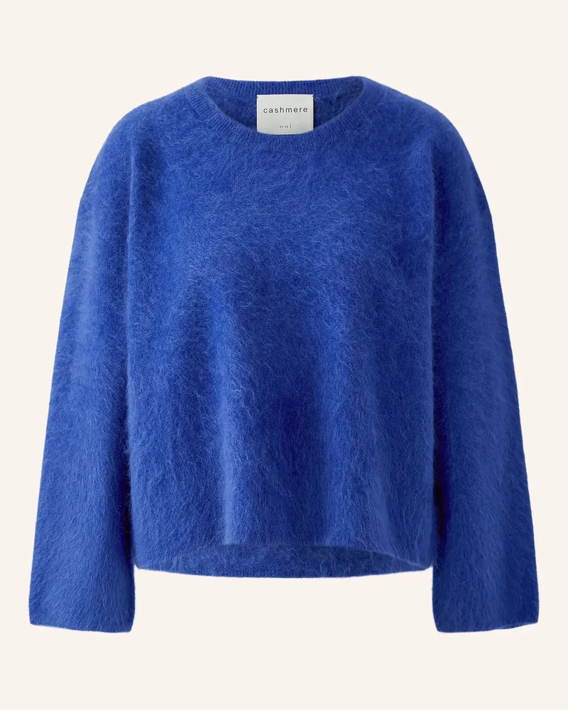 Oui  Cashmere-Pullover blau Blau