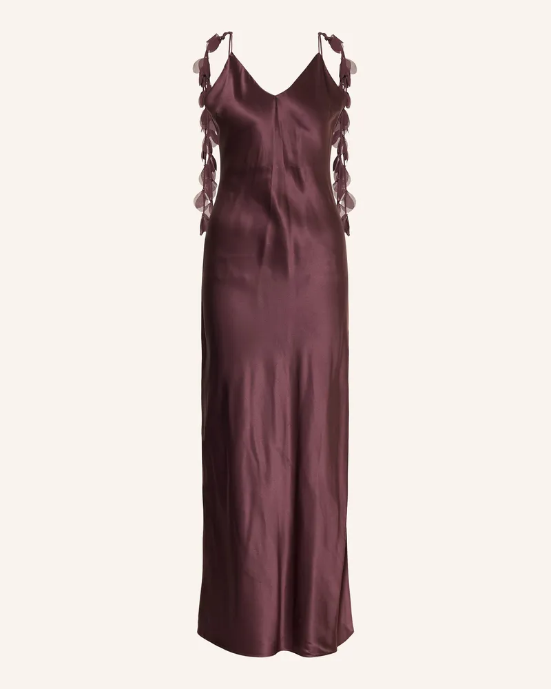 By Malene Birger Seidenkleid Pascale Mit Schmucksteinen lila Dunkelbraun