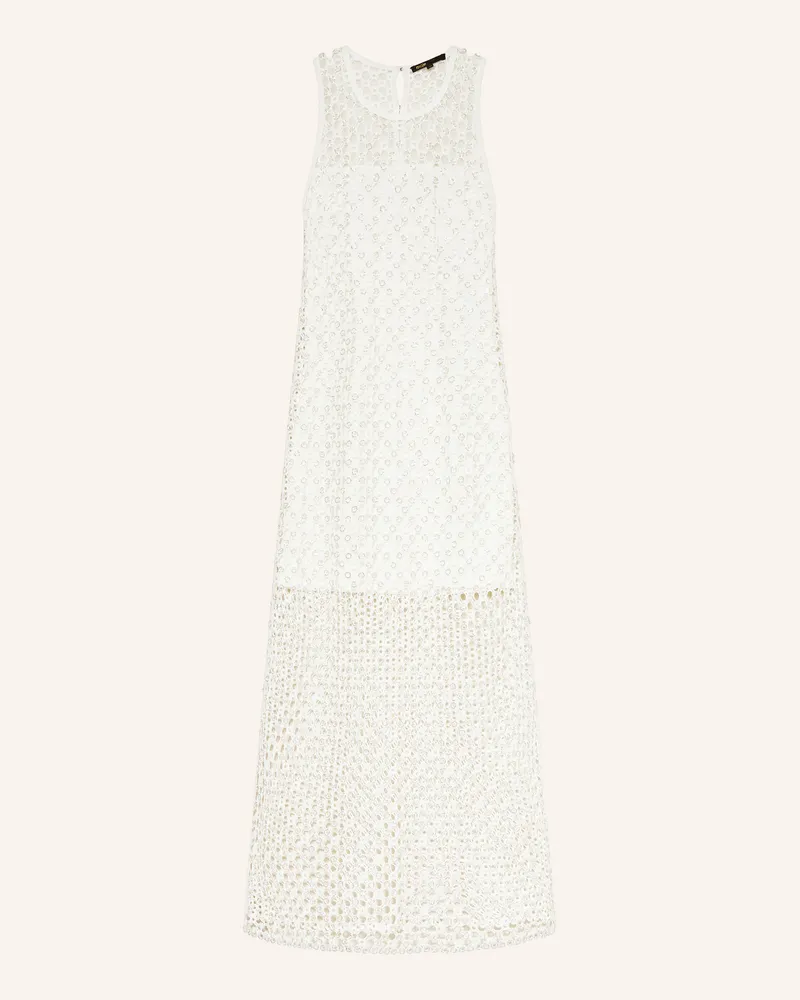 Maje Strickkleid mit Schmuckperlen Weiss