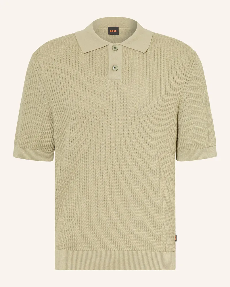 HUGO BOSS Strick-Poloshirt Akoppo Regular Fit gruen Hellgrün