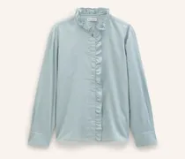 Rüschenbluse grau