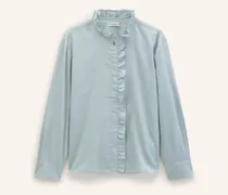 Rüschenbluse grau