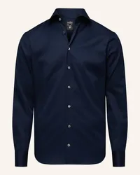 van Laack Hemd Slim Fit Langer Ärmel Haikragen Blau