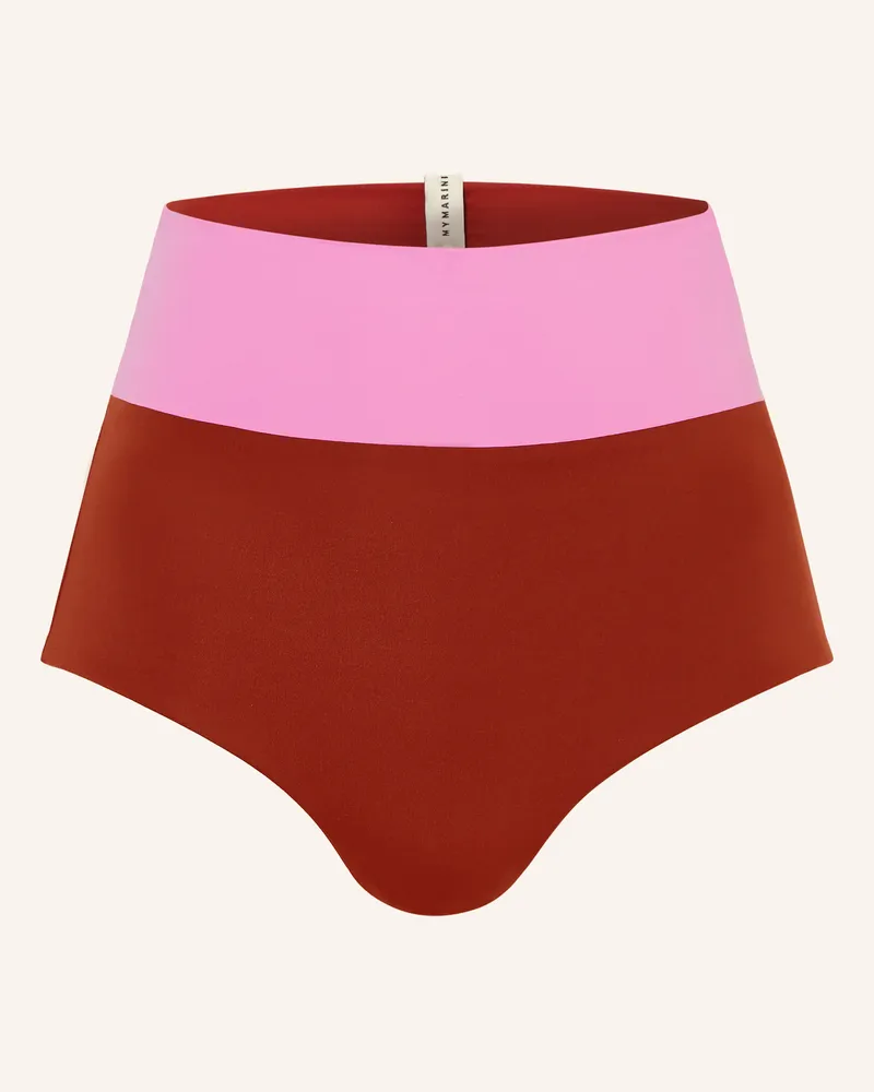 MYMARINI High-Waist-Bikini-Hose SURFSHORTS zum Wenden mit UV-Schutz 50 Braun