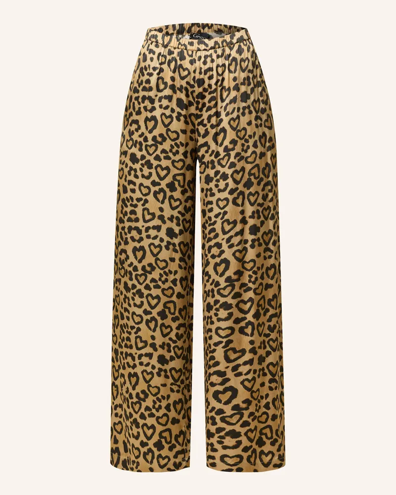 Grace Satinhose Hellbraun