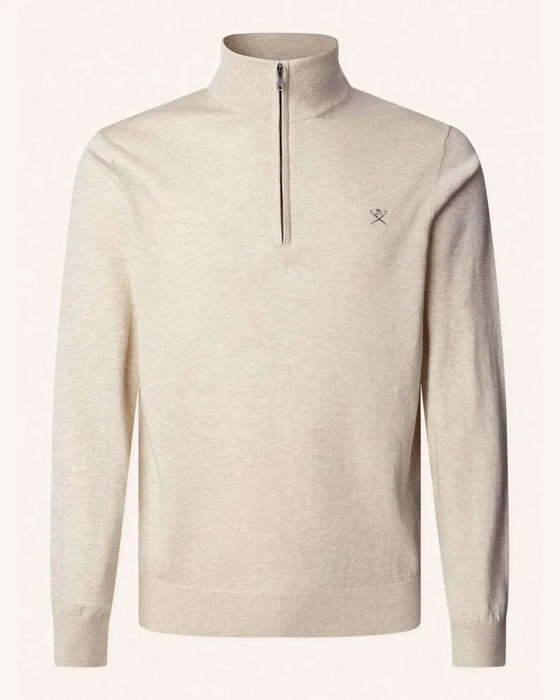 Hackett Pullover COTTON SILK HZIP Weiss
