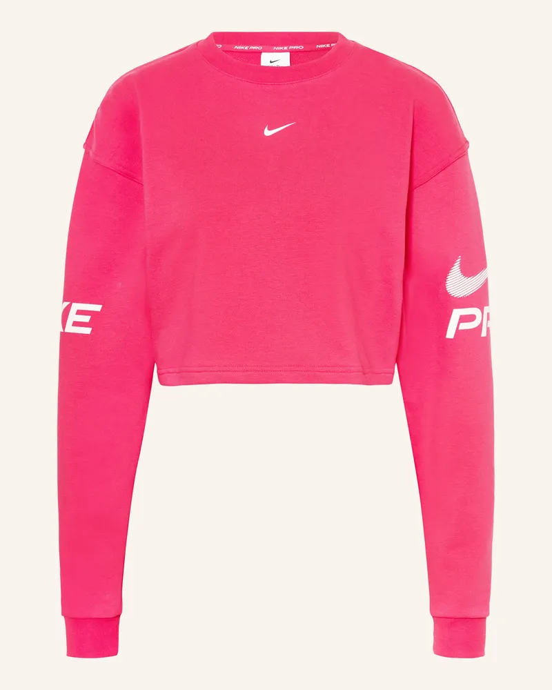 Nike Cropped-Sweatshirt Pro Dri-Fit pink Neonpink