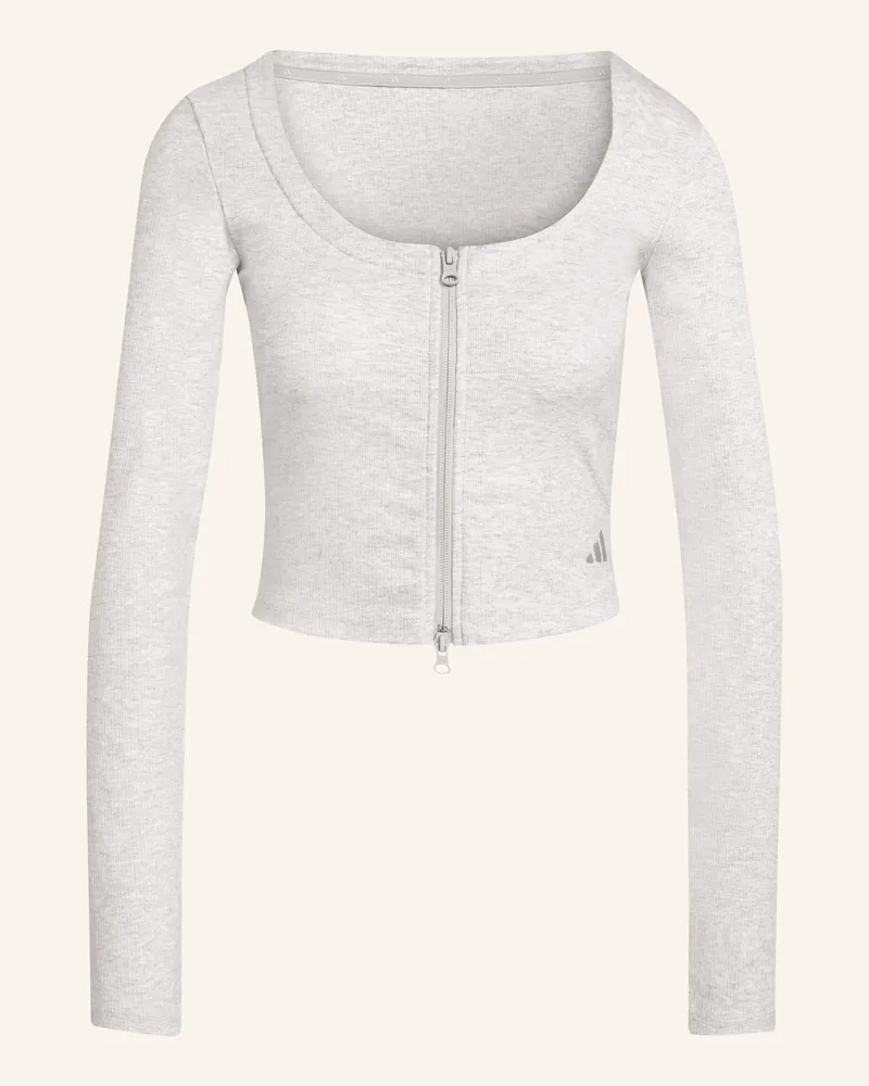 adidas Sweatjacke Seasonal Essentials Rib grau Hellgrau