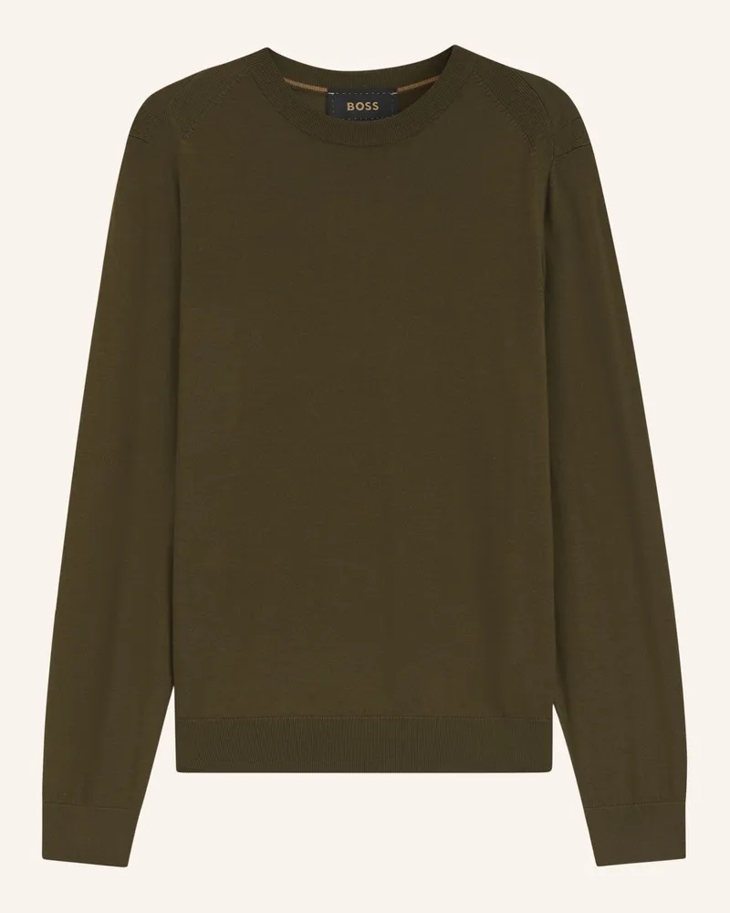 HUGO BOSS Pullover Overo Regular Fit gruen Grün
