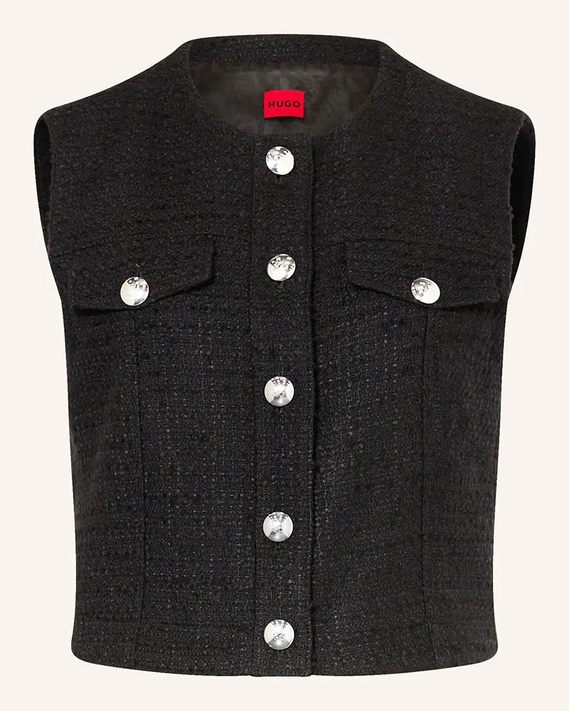 HUGO BOSS Bouclé-Weste ANOUKARI Schwarz
