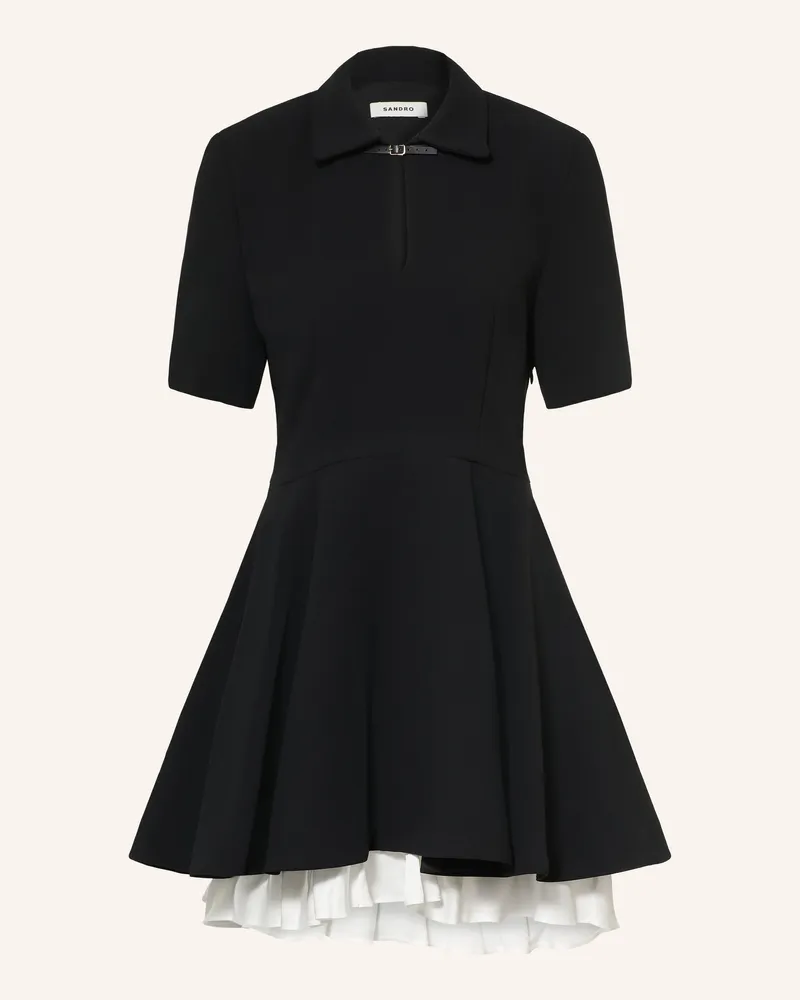 Sandro Kleid Mit Volants schwarz Schwarz