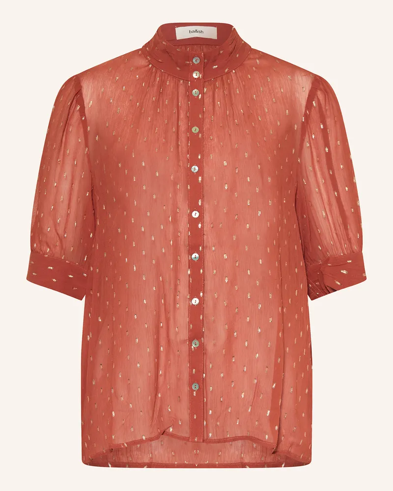 ba&sh Bluse MIMI mit Glitzergarn Hellrot
