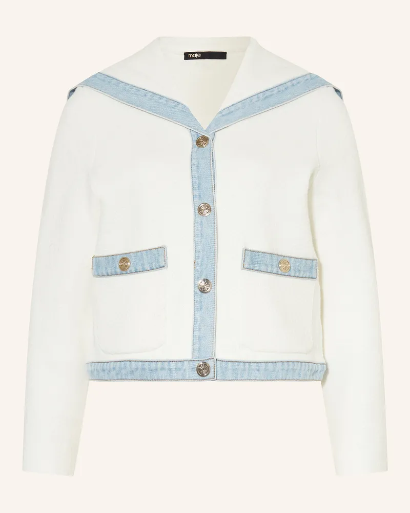 Maje Kastenjacke aus Bouclé Weiss