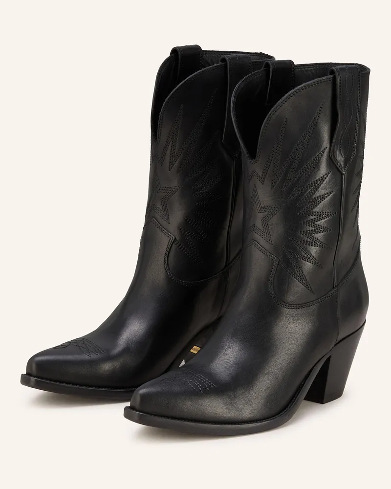 Golden Goose Cowboy Boots WISH STAR Schwarz
