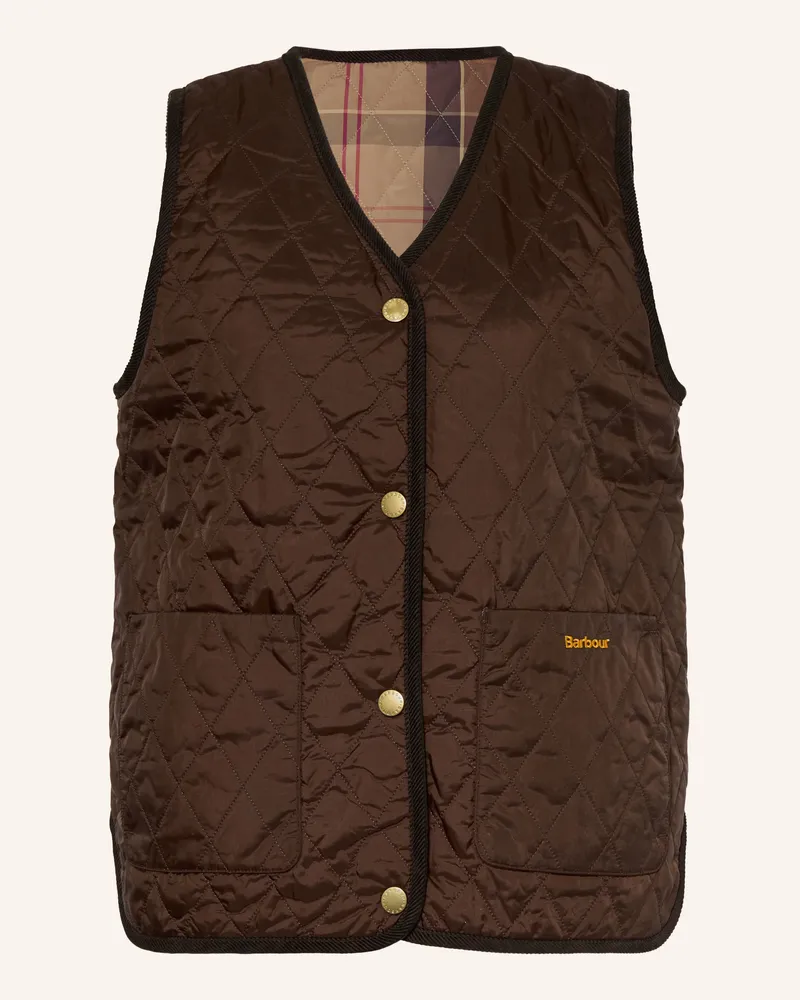Barbour Steppweste Icons Liner Zum Wenden braun Dunkelbraun