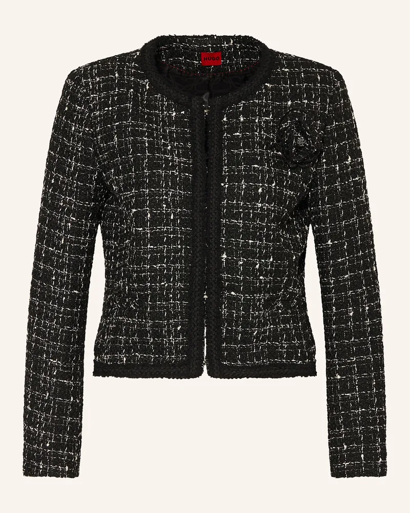 HUGO BOSS Bouclé-Blazer ABLUMI Schwarz