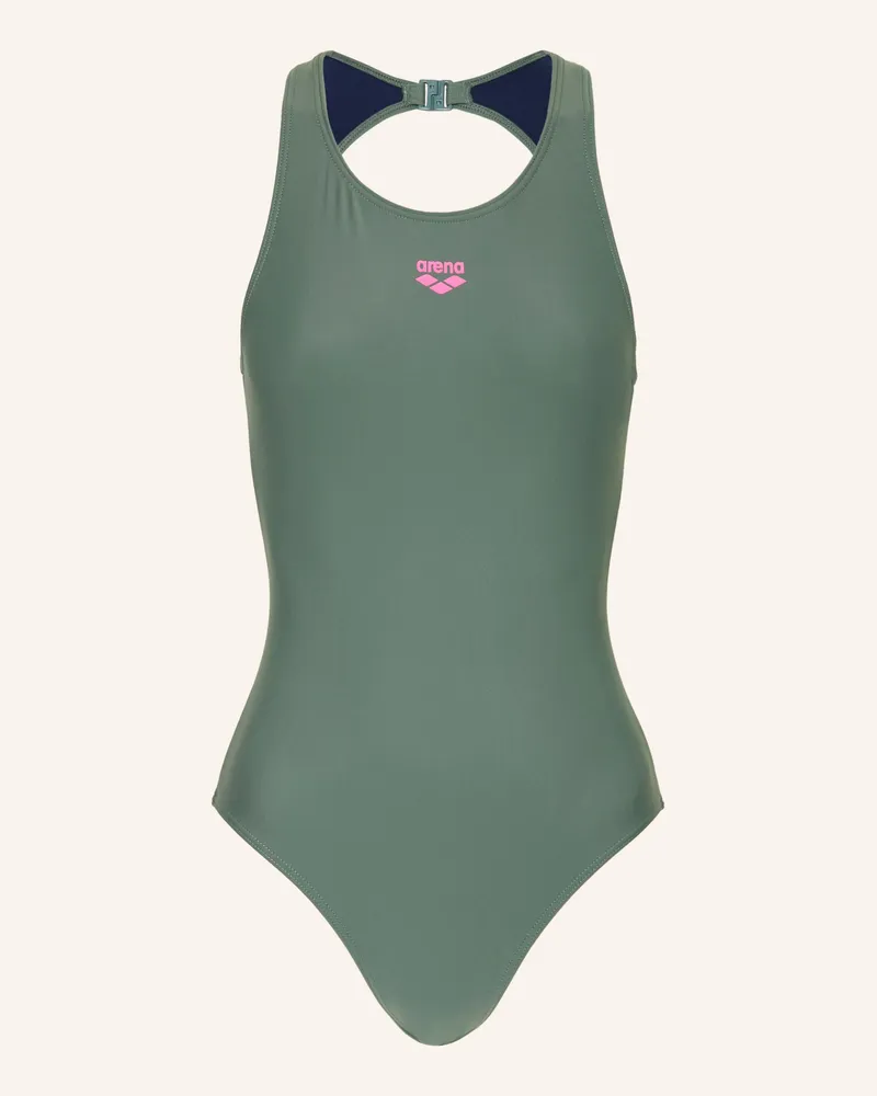 Arena Badeanzug O BACK Khaki