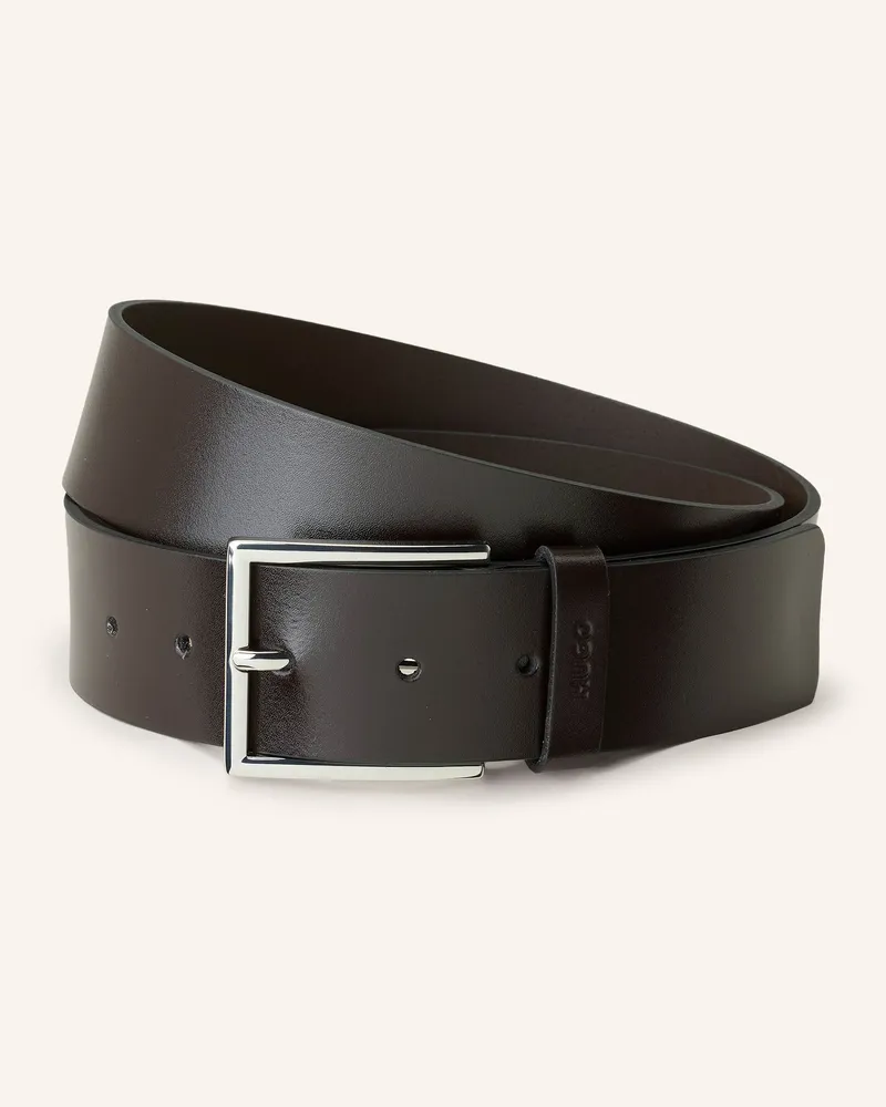 HUGO BOSS Ledergürtel GIASPO Dunkelbraun
