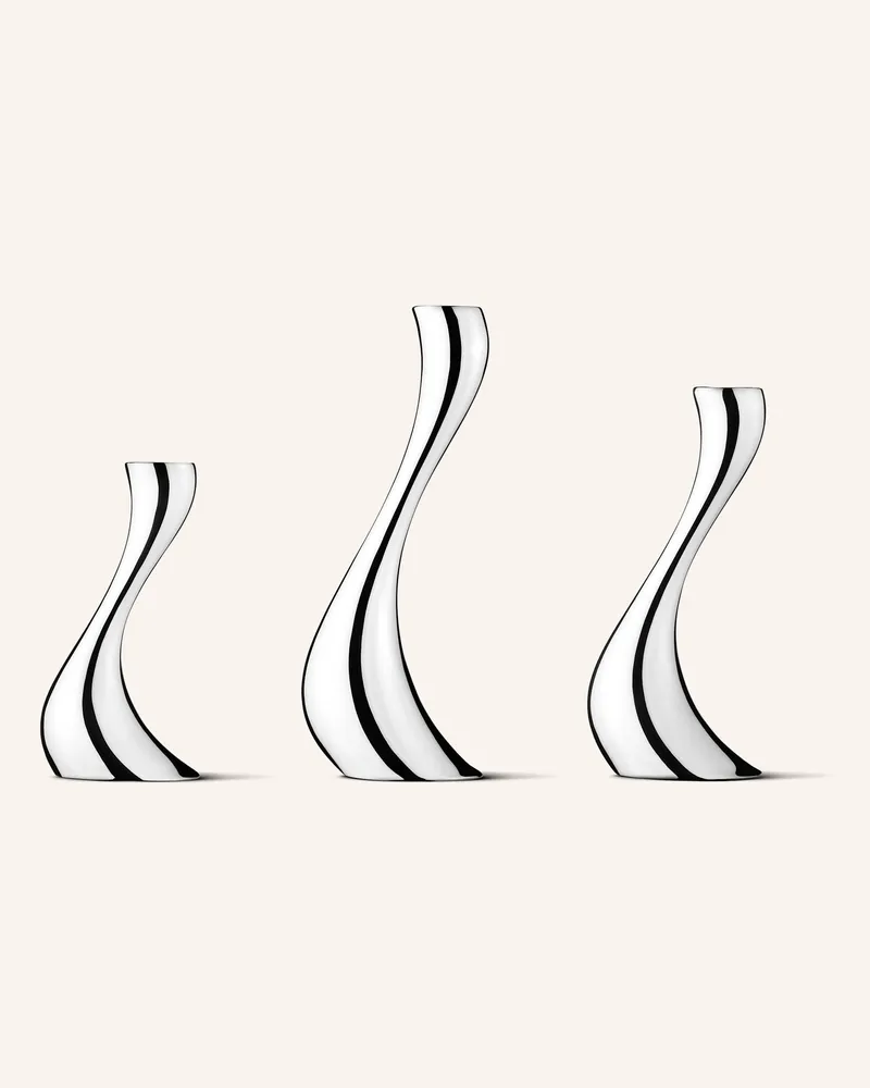 Georg Jensen 3er-Set Kerzenhalter COBRA Silber