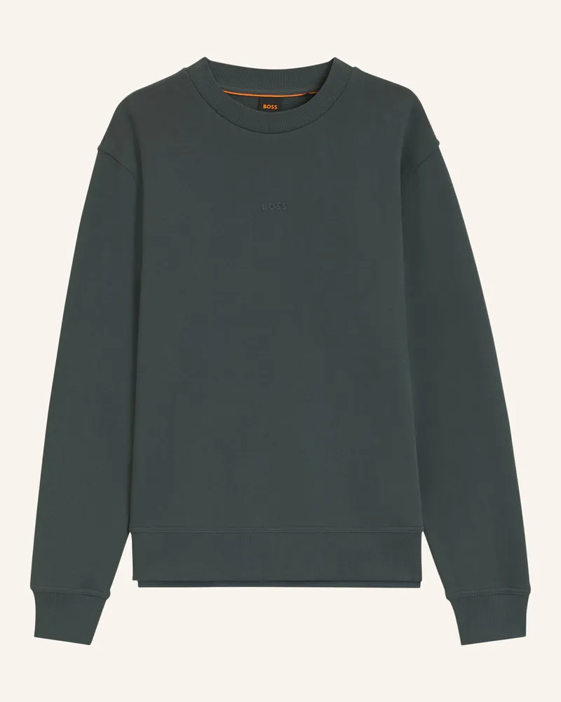 HUGO BOSS Sweatshirt Wesmallcrew gruen Grün