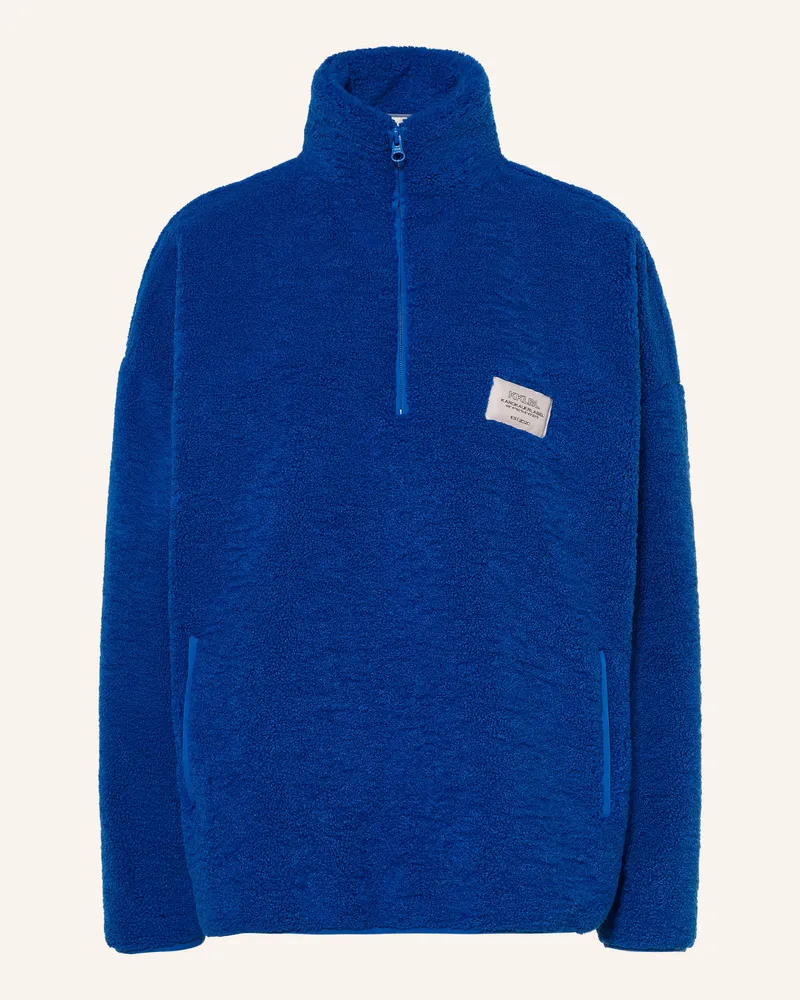 Karo Kauer Oversized-Schlupfjacke Aus Teddyfell braun Blau