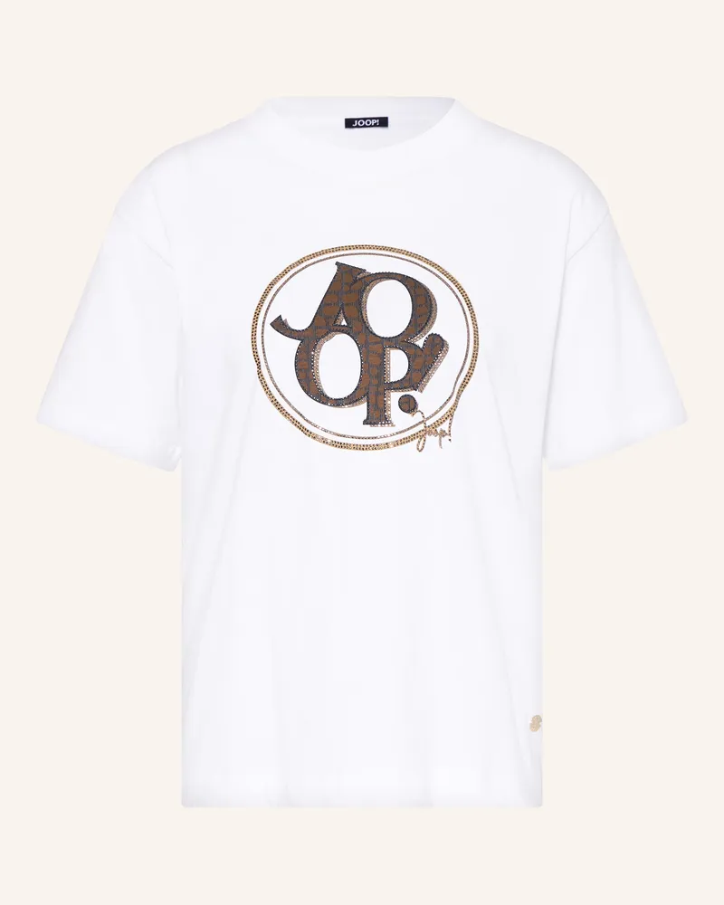 JOOP! T-Shirt TASHI mit Schmucksteinen Weiss