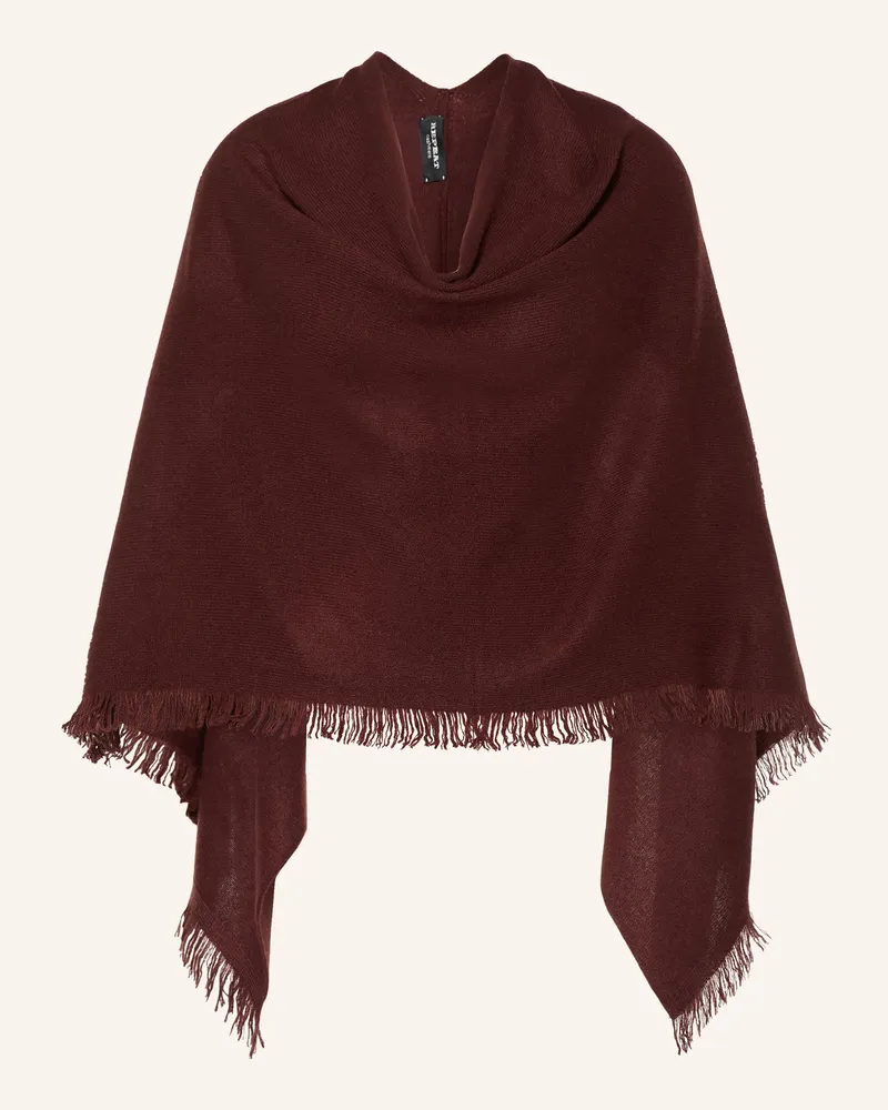 Repeat Cashmere-Poncho rot Dunkelrot
