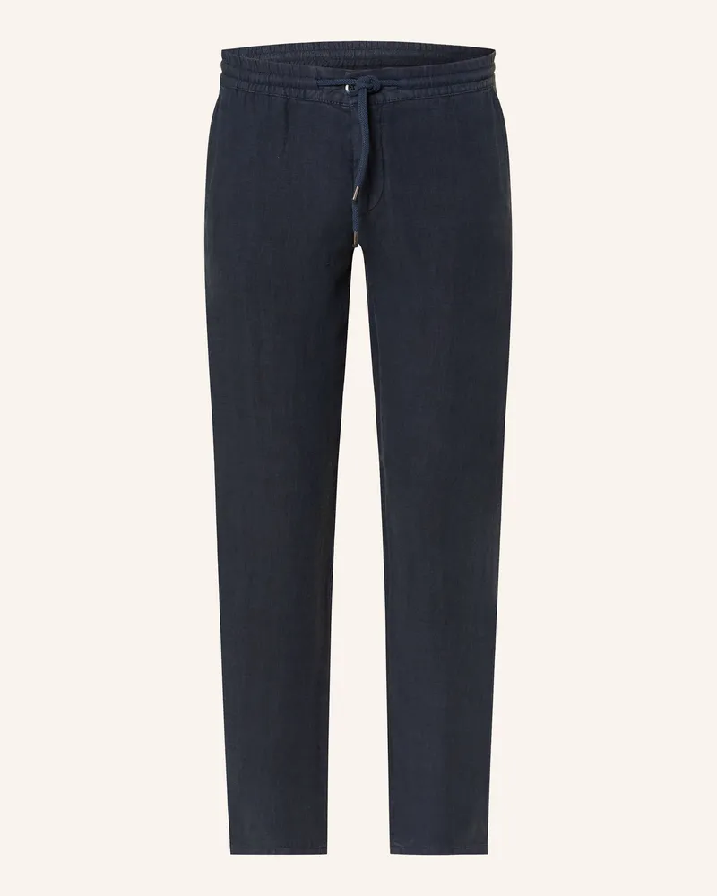 Alberto Leinenhose House Im Jogging-Stil Tapered Fit blau Dunkelblau