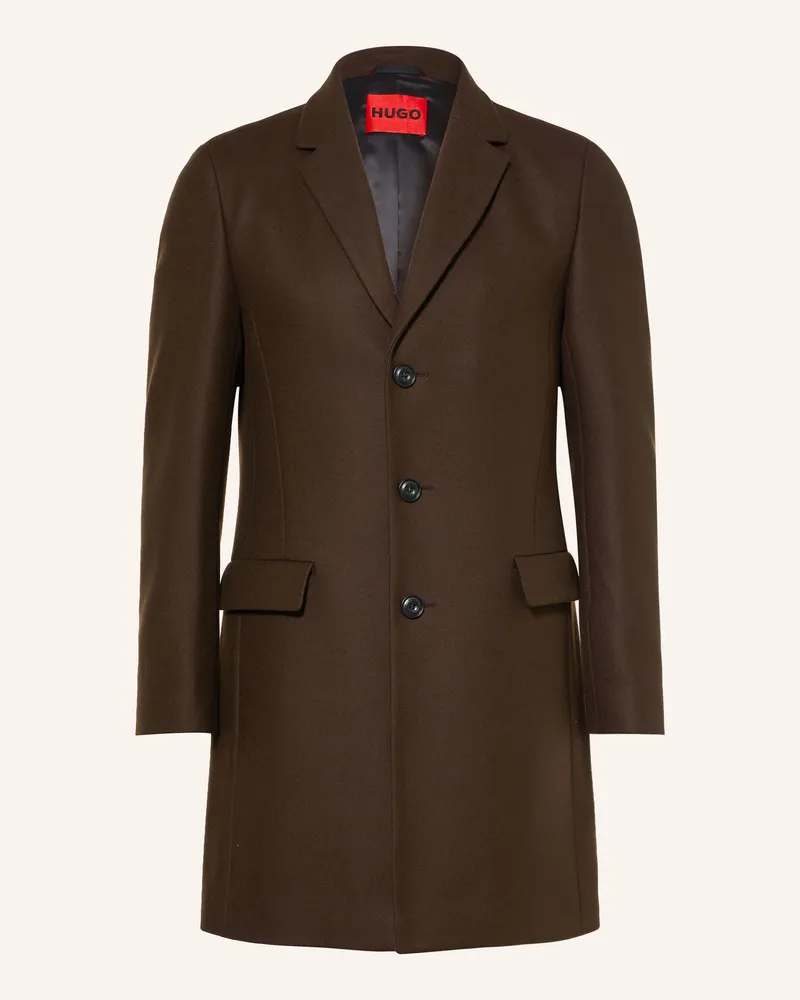 HUGO BOSS Wollmantel Migor braun Dunkelbraun