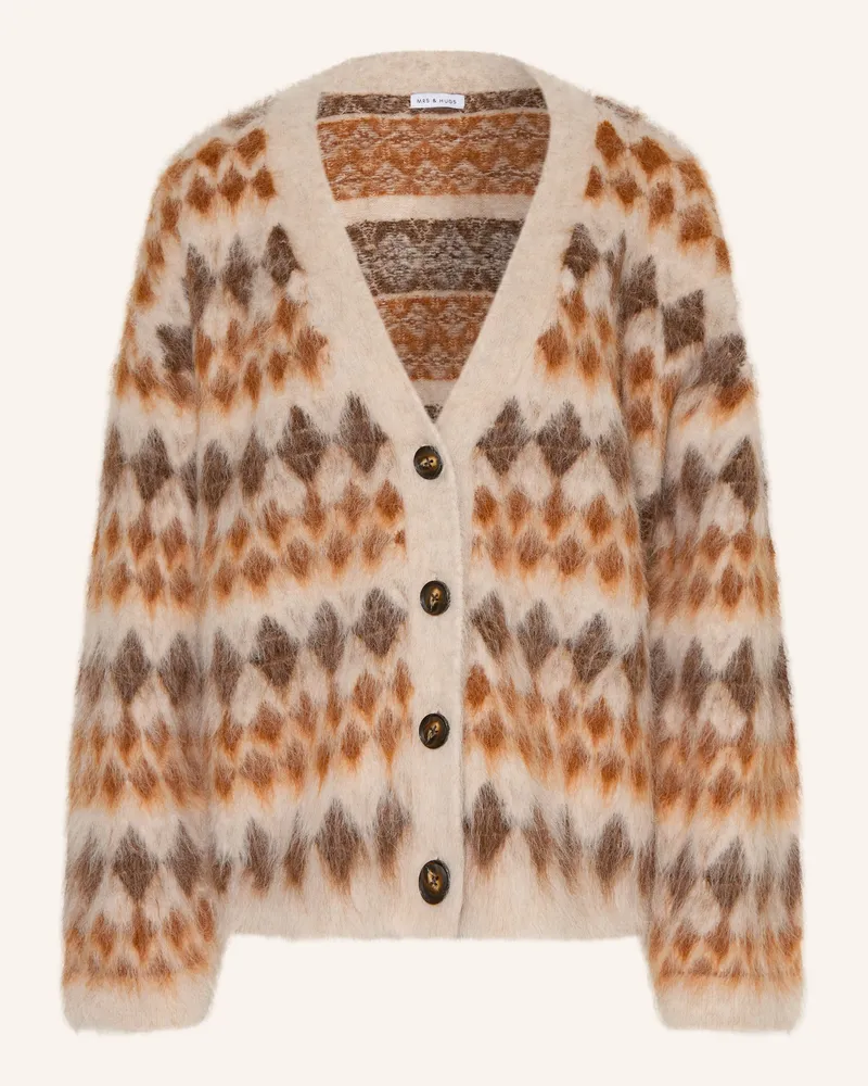 Mrs & HUGS Oversized-Strickjacke Mit Alpaka braun Braun