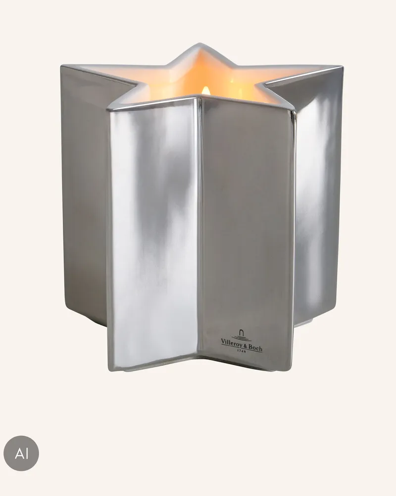 Villeroy & Boch Led Kerze Luzern L silber Silber
