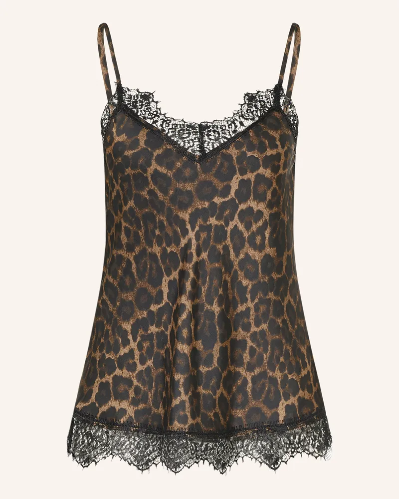 Darling Harbour Satintop Mit Spitze braun Leo