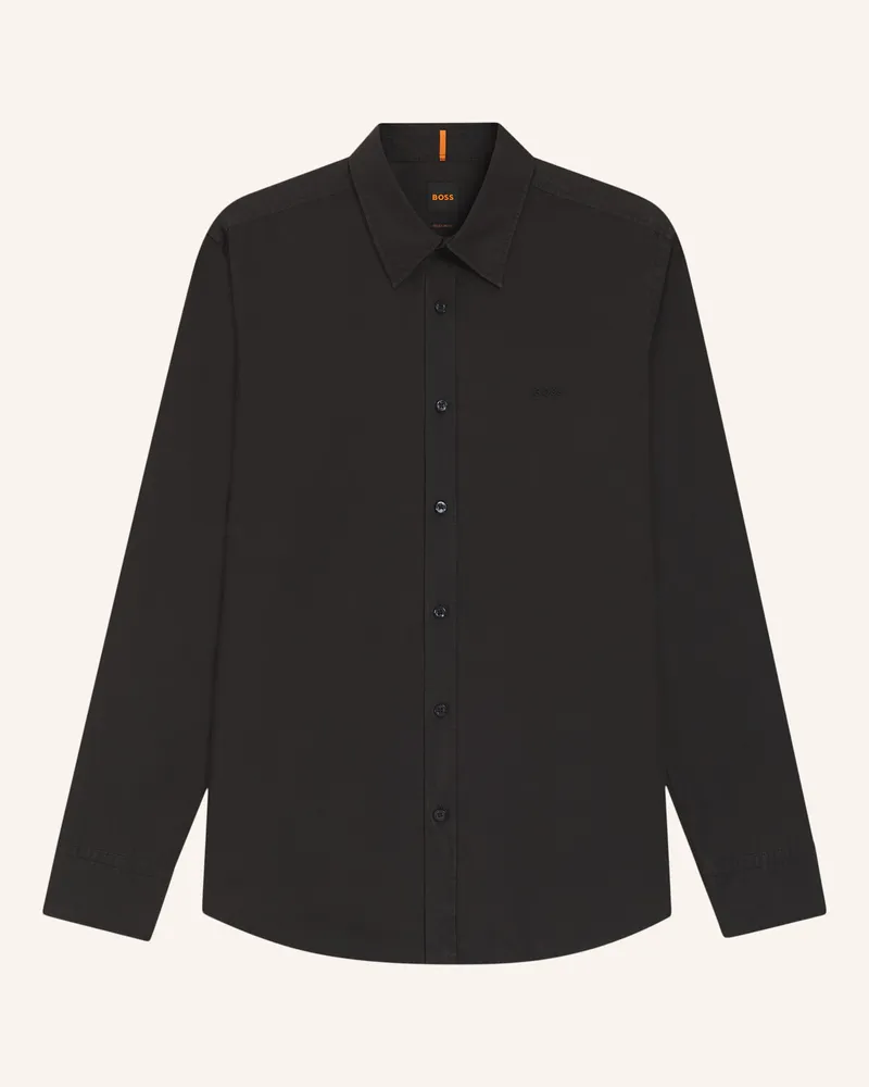 HUGO BOSS Hemd Relegant Regular Fit schwarz Schwarz