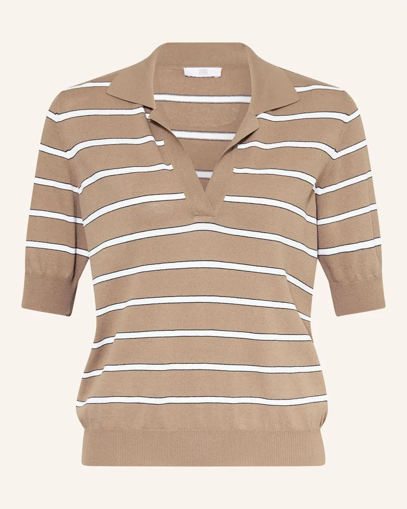 Riani Strick-Poloshirt Hellbraun